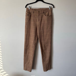 Lauren Ralph Lauren Vintage Brown Houndstooth Plaid Pants Size 6